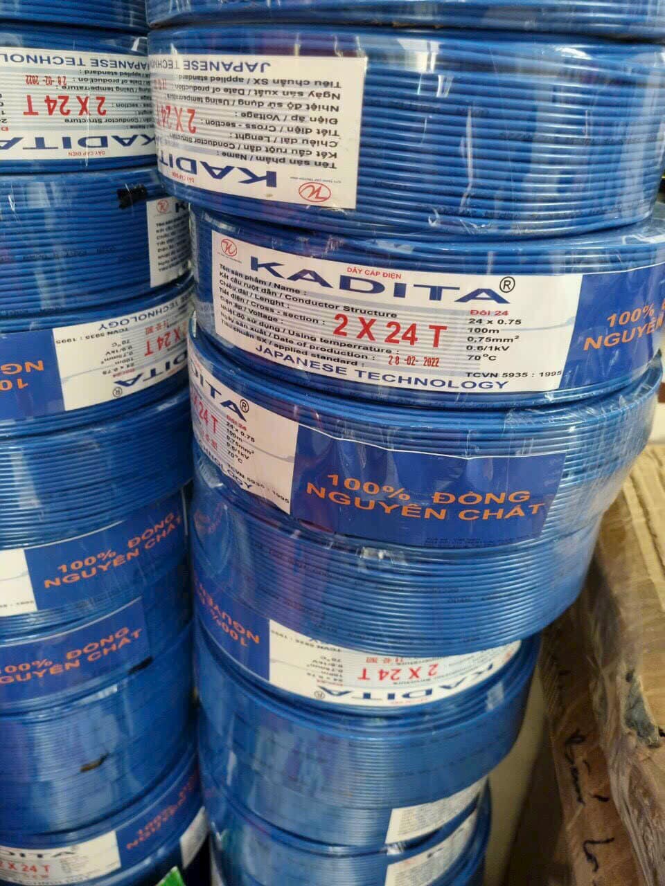 Dây điện đôi Kadita lõi 24 tim đồng nguyên chất