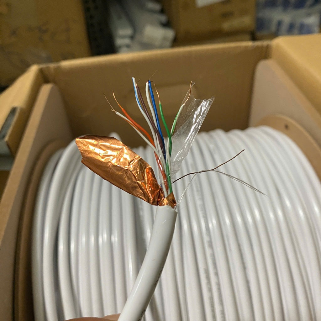 Cáp mạng AMPLX chuẩn Cat5E chống nhiễu STP cỏ cao cấp chống rối