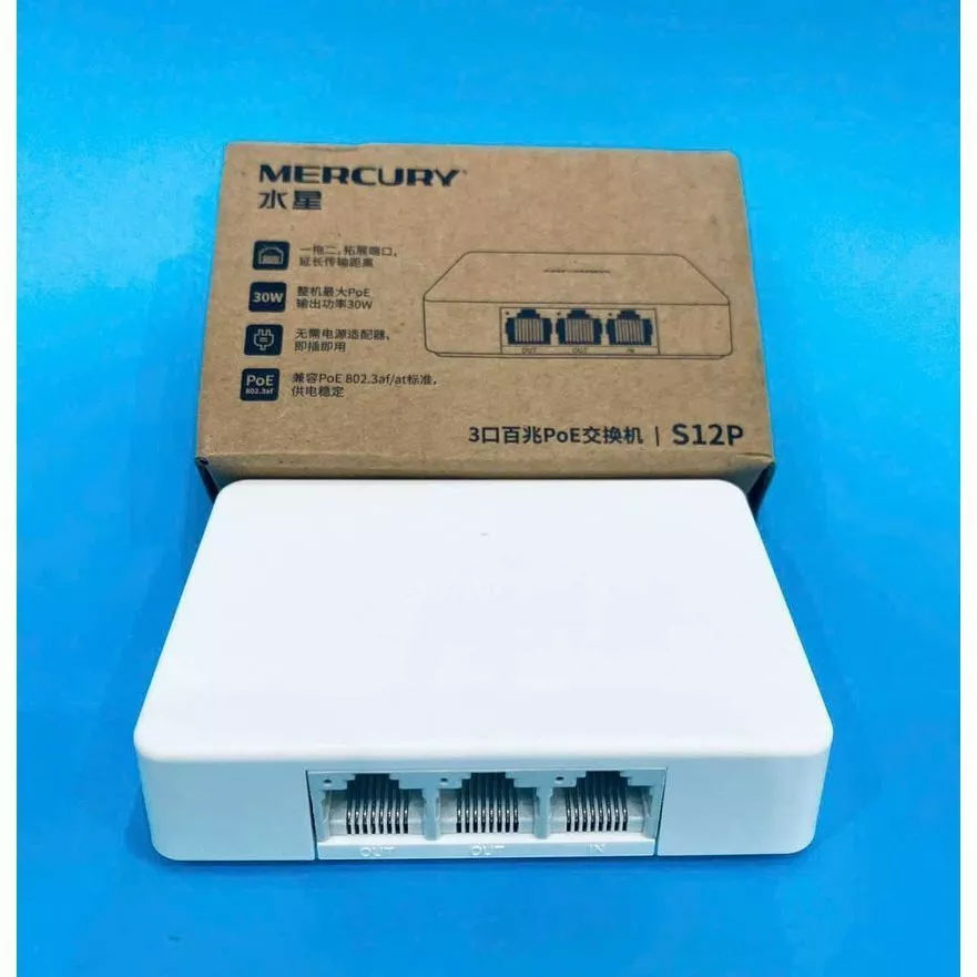 Bộ chia Poe 1 ra 2 Mercury S12P Không cần nguồn CHÍNH HÃNG