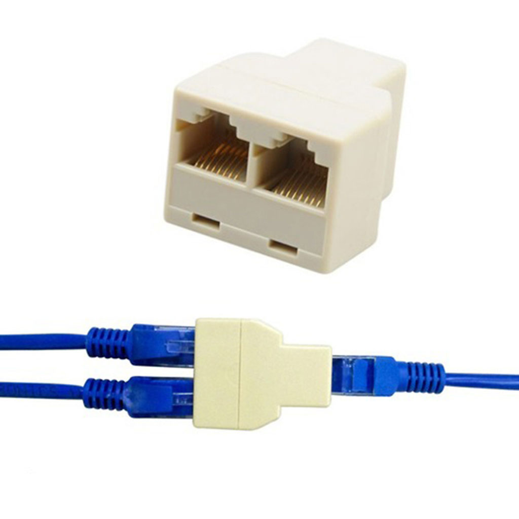 Đầu Nối 1 ra 2 dây Mạng RJ45, đầu nối RJ45, nối đầu RJ45, nối cáp lan, nối dây mạng, nối dây lan