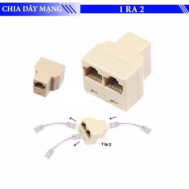 Đầu Nối 1 ra 2 dây Mạng RJ45, đầu nối RJ45, nối đầu RJ45, nối cáp lan, nối dây mạng, nối dây lan