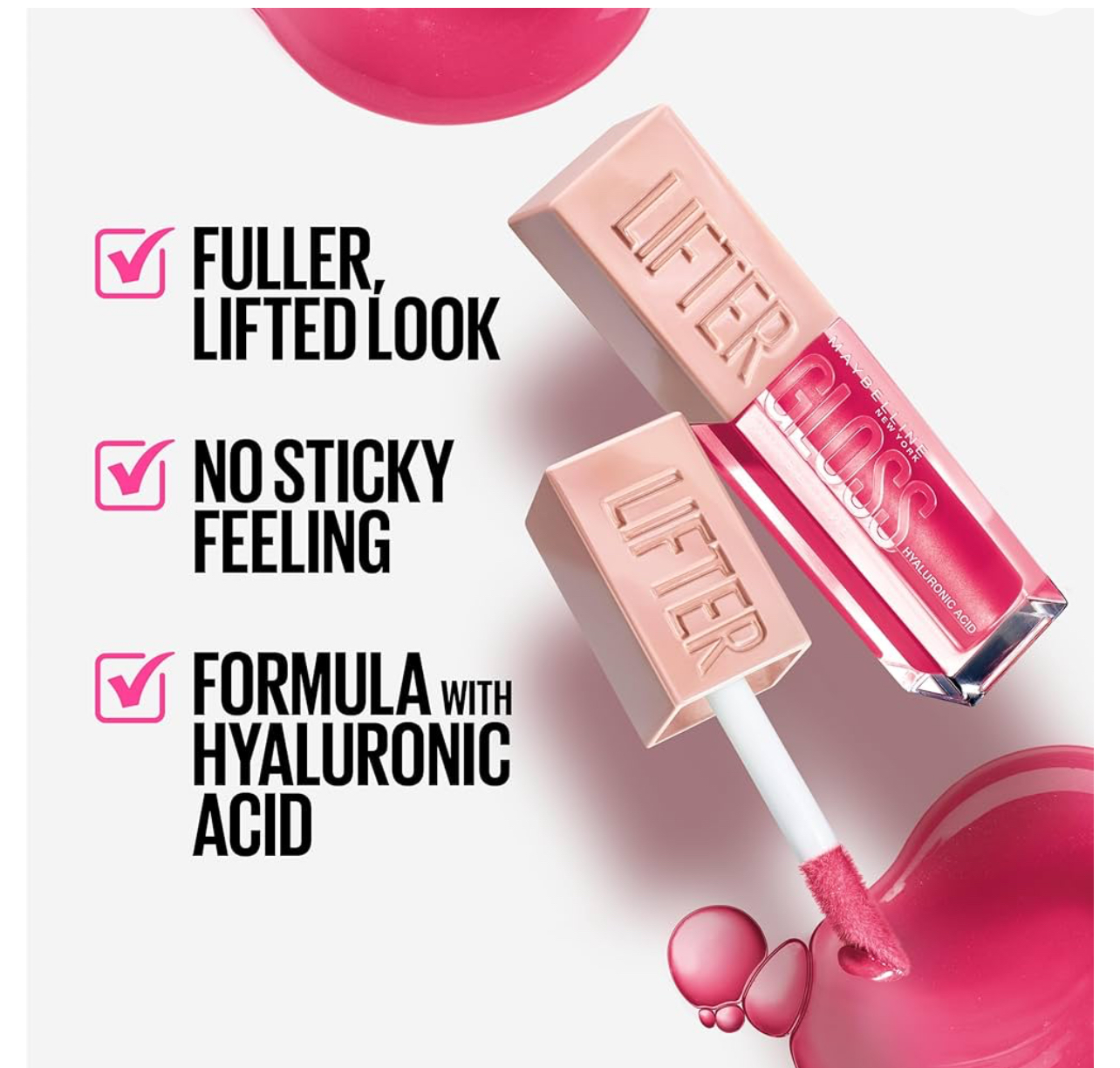 Maybelline New York Lifter Gloss Hydrating Lip Gloss with Hyaluronic Acid, Taffy