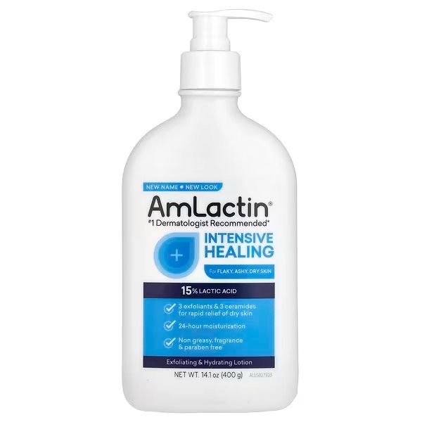 Amlactin Intensive Healing, Exfoliating & Hydrating Lotion, Fragrance Free , 14.1 oz (400 g)