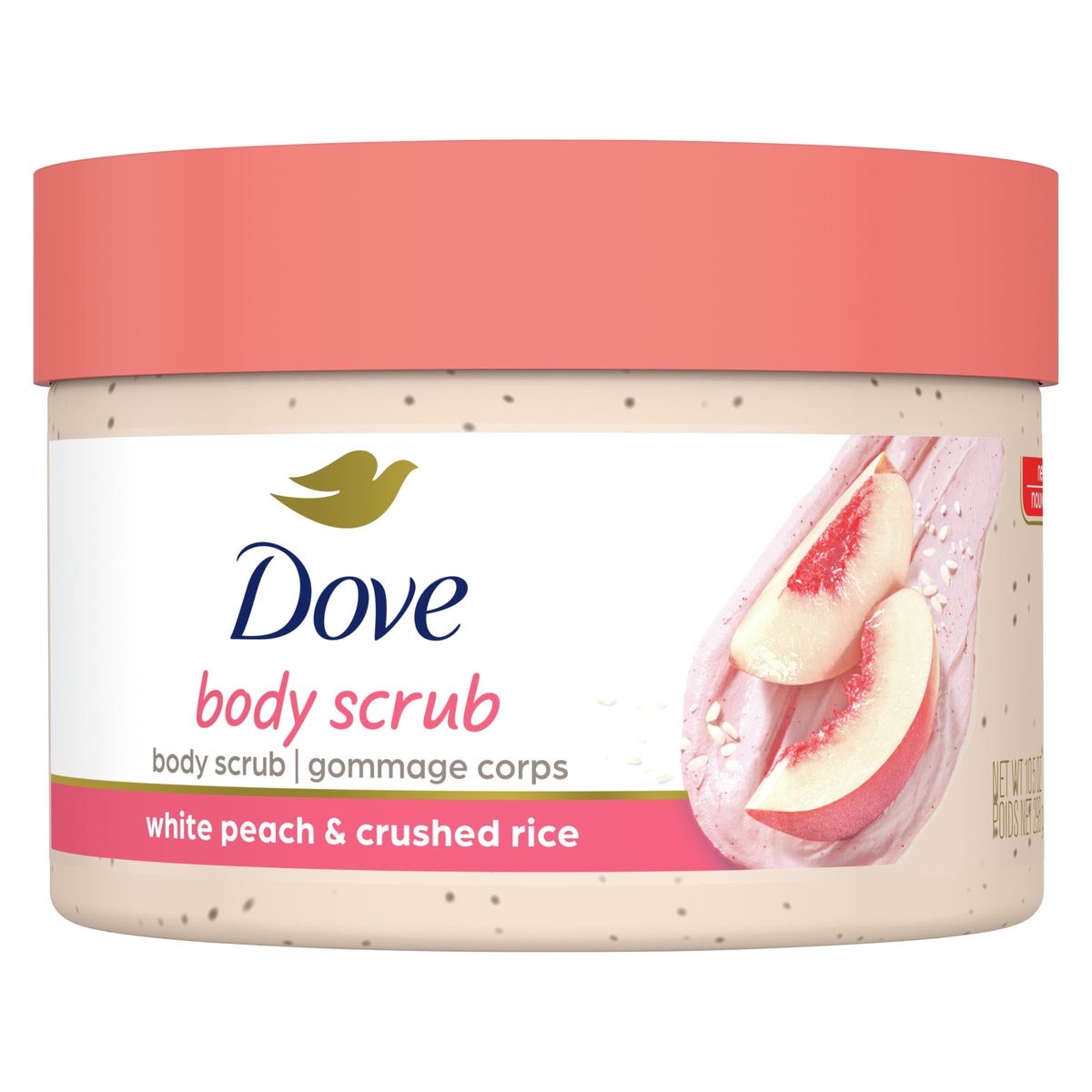 Dove Body Scrub White Peach & Crushed Rice 10.5Oz