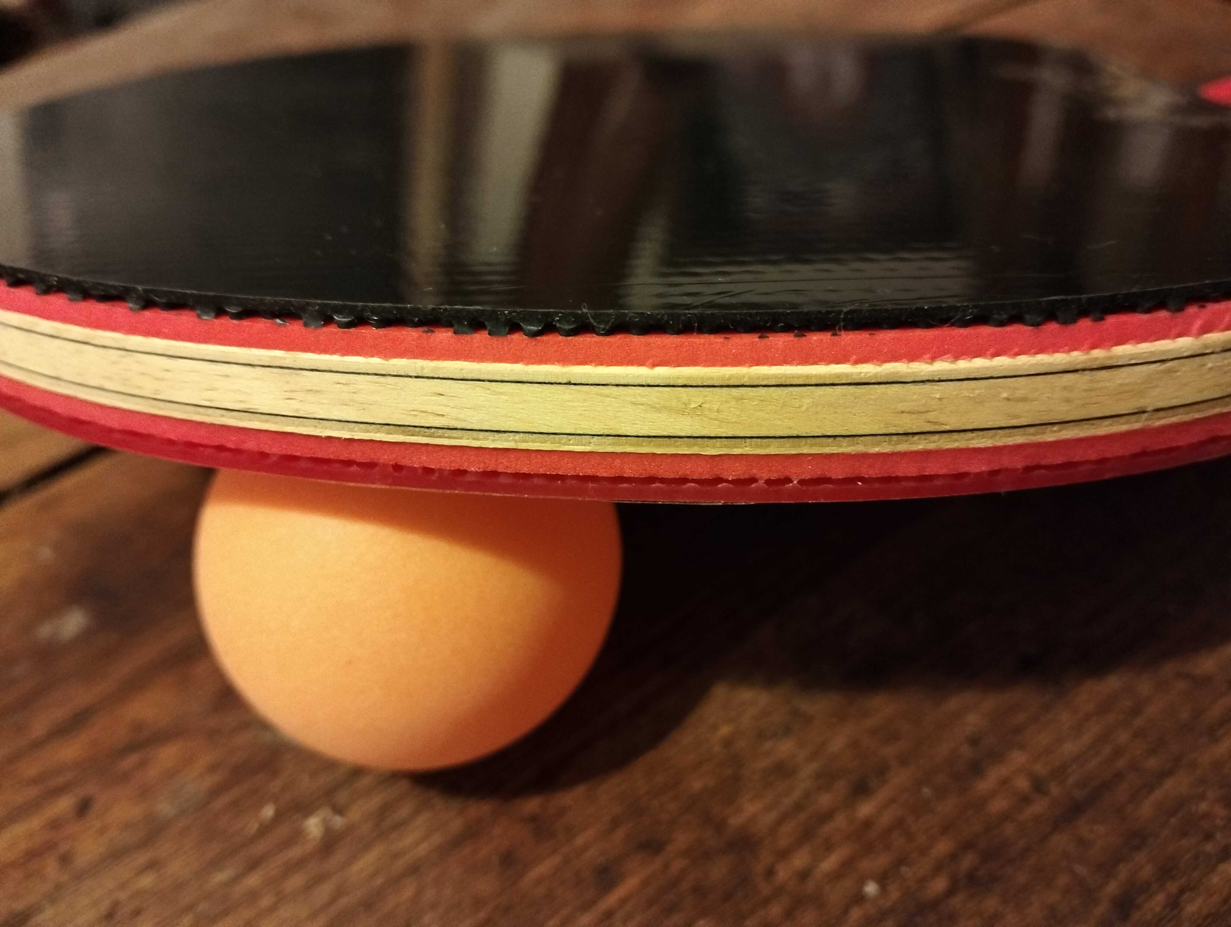 Xi En Ting 5 plywood + 2 carbon fiber premade racket with Zhuo Long rubbers