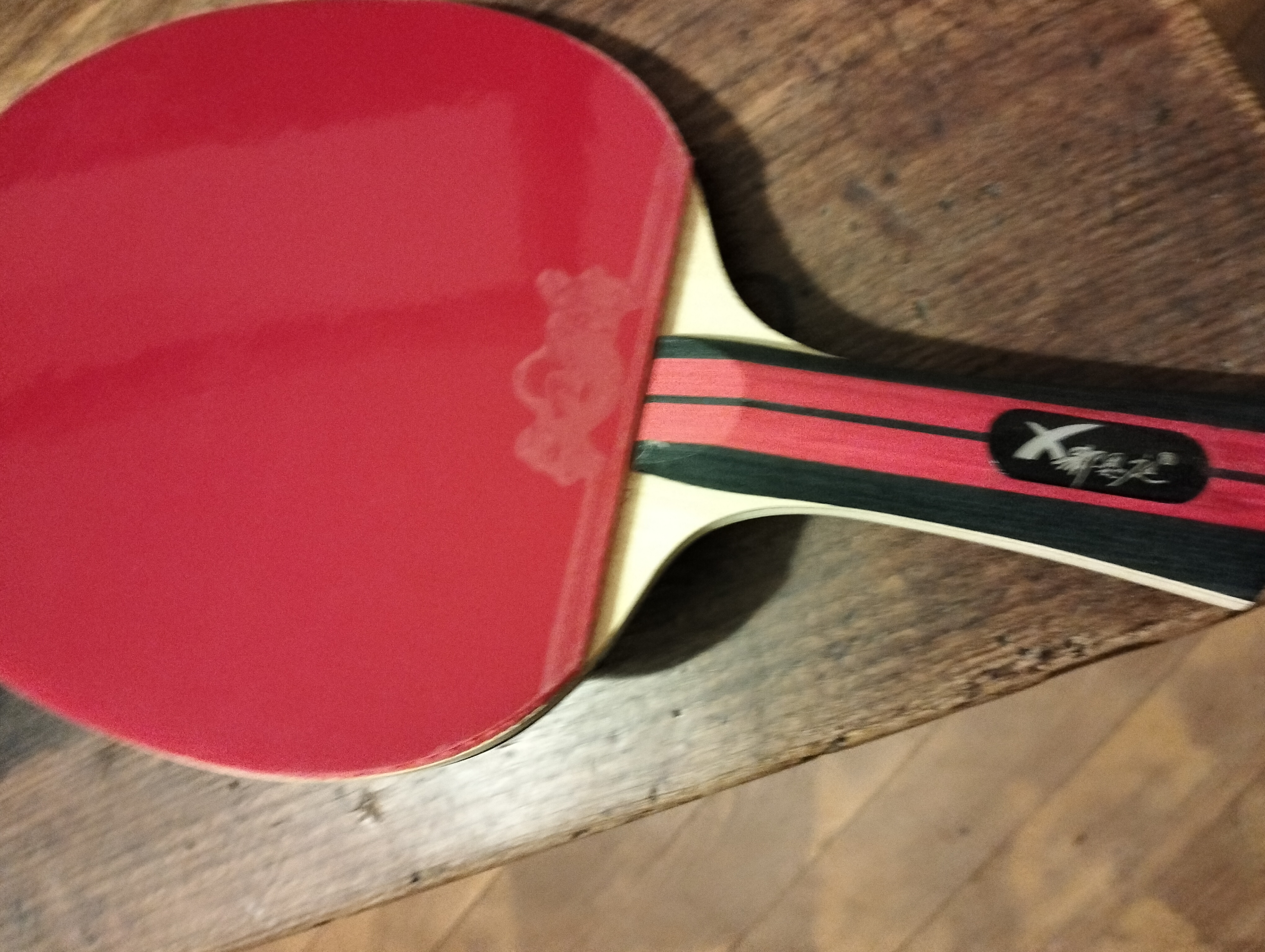 Xi En Ting 5 plywood + 2 carbon fiber premade racket with Zhuo Long rubbers
