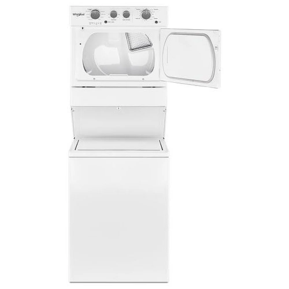 Whirlpool 27" YWET4027HW Laundry Center Stacked 4.0 cu. ft. Washer and 5.9 cu. ft. Electric Dryer in White