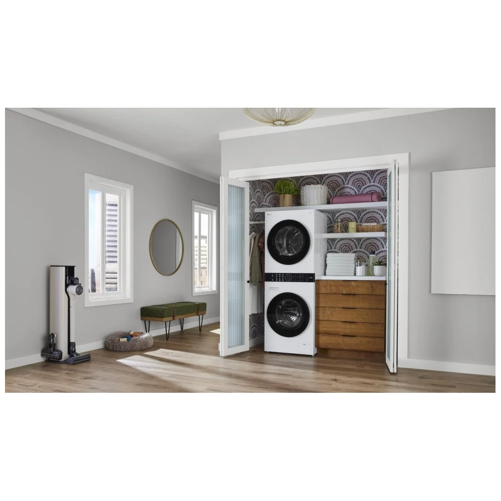 24-inch W Compact LG 24" WKHC152HWA WashTower Single Unit with 3.1 cu. ft. Washer and 4.2 cu. ft. Dual Inverter HeatPump Technology Ventless Dryer in White 