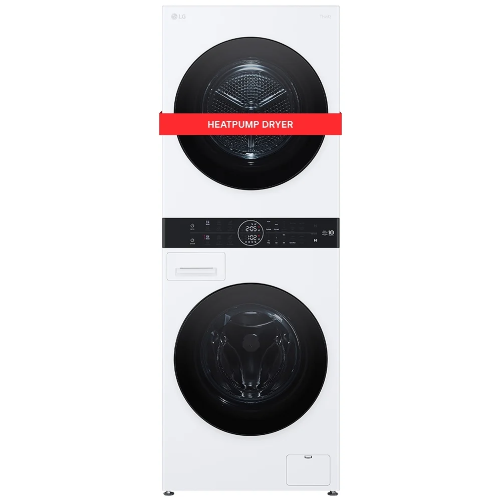 24-inch W Compact LG 24" WKHC152HWA WashTower Single Unit with 3.1 cu. ft. Washer and 4.2 cu. ft. Dual Inverter HeatPump Technology Ventless Dryer in White 