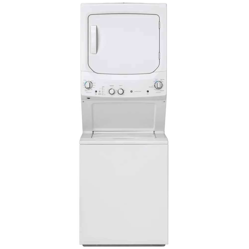 GE 24-Inch GUD24ESMMWW 2.6 cu. ft.Unitized Apartment Size Stacked Washer and 4.4 cu. ft. Dryer Laundry Centre in White