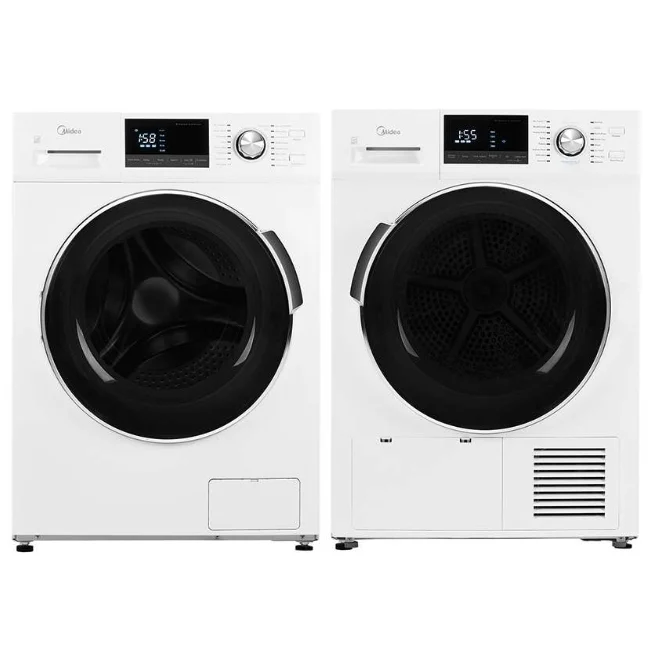 24" Midea MLH27N5AWWC & MLE27N5AWWC Washer + Ventless Electric Dryer Combo, 3.1 Cu. ft. Washer, 4.4 Cu. Ft. Dryer