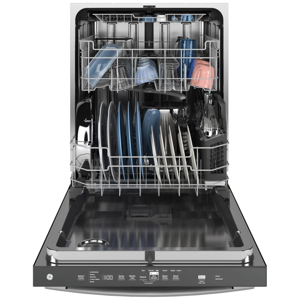 GE 24 Inch Dishwasher GDT670SYVFS Top Control Stainless Steel Interior Dishwasher with Sanitize Cycle in Stainless Steel - ENERGY STAR®