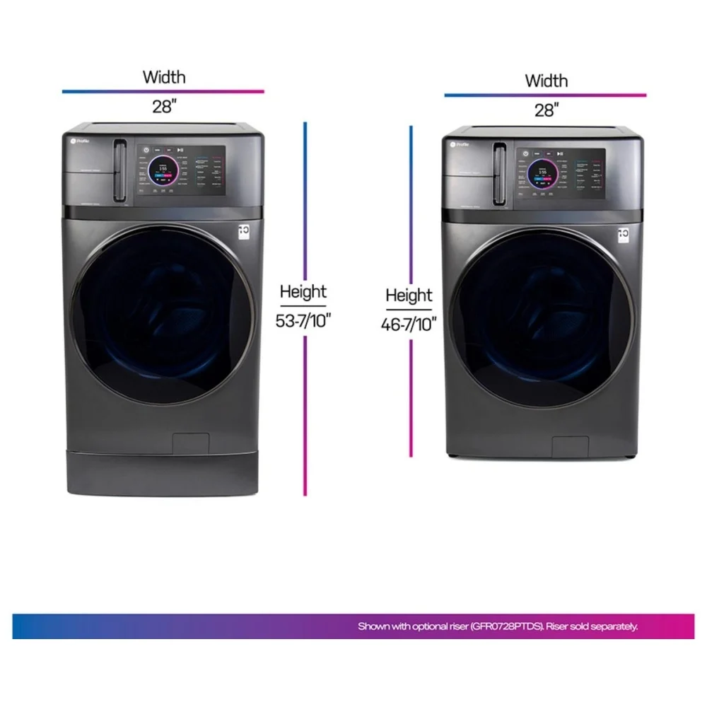 27" GE Profile PFQ97HSPVDS  5.5 cu. Ft. UltraFast Combo All-in-One Washer/Dryer with Ventless Heat Pump Technology in Carbon Graphite - ENERGY STAR®
