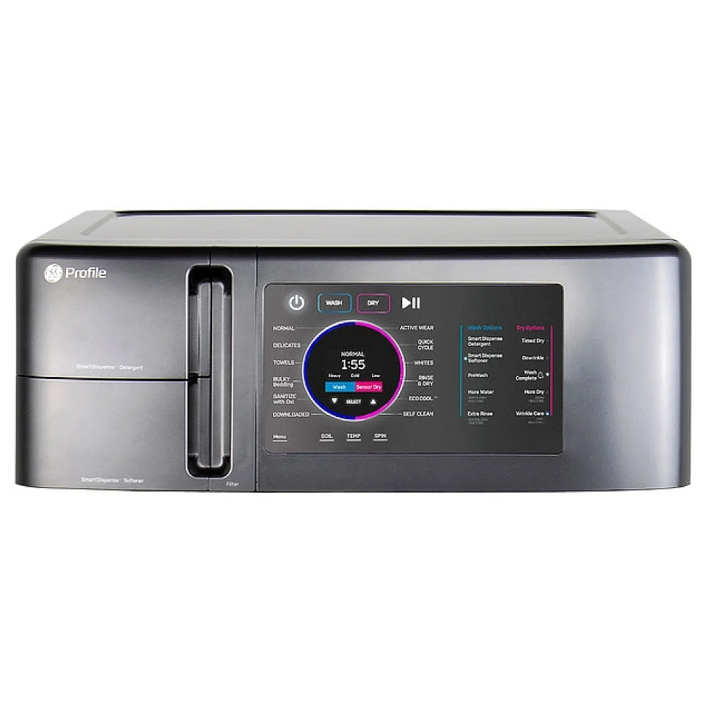27" GE Profile PFQ97HSPVDS  5.5 cu. Ft. UltraFast Combo All-in-One Washer/Dryer with Ventless Heat Pump Technology in Carbon Graphite - ENERGY STAR®