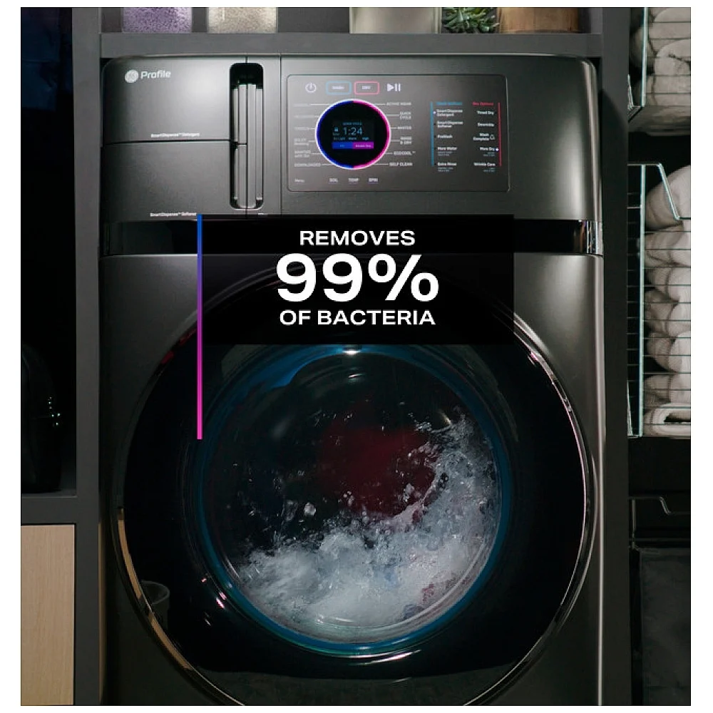 27" GE Profile PFQ97HSPVDS  5.5 cu. Ft. UltraFast Combo All-in-One Washer/Dryer with Ventless Heat Pump Technology in Carbon Graphite - ENERGY STAR®