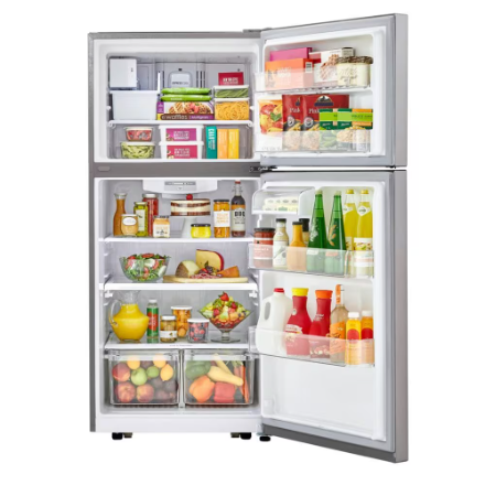 LG 33" LHTNS2403S 24 cu. ft. Top Mount Freezer Refrigerator with Multi-Flow Air System in Stainless Steel, Garage Ready