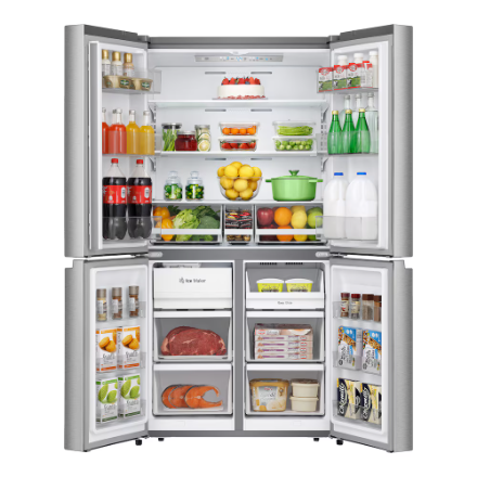 Hisense RQ22A4CSD 36in Counter Depth 4-Door Refrigerator 21.5 cu ft. Stainless Steel  with Triple-Zone Function