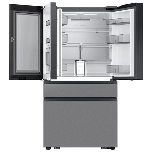 Samsung RF90F29BECRAA 36" 28.6 Cu. Ft. French Door Smart Refrigerator with 9" AI Home Screen  w/ Water Dispenser - SS