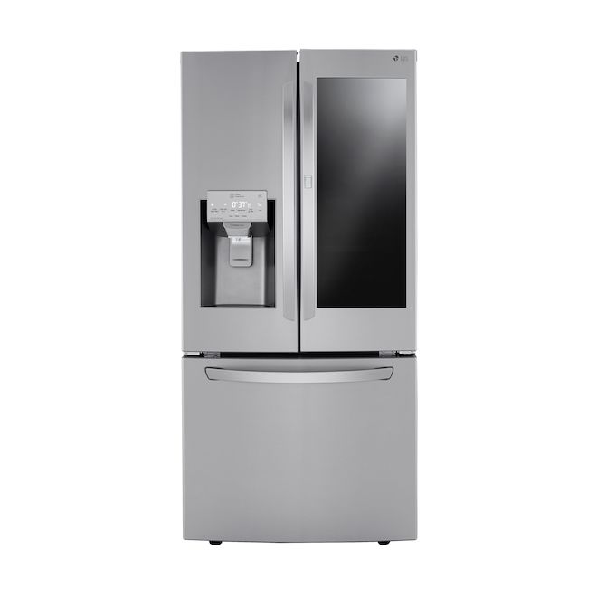 LG 33-in Instaview LRFVS2503S 25.1-cu ft Door-in-Door French Door Bottom Freezer Refrigerator