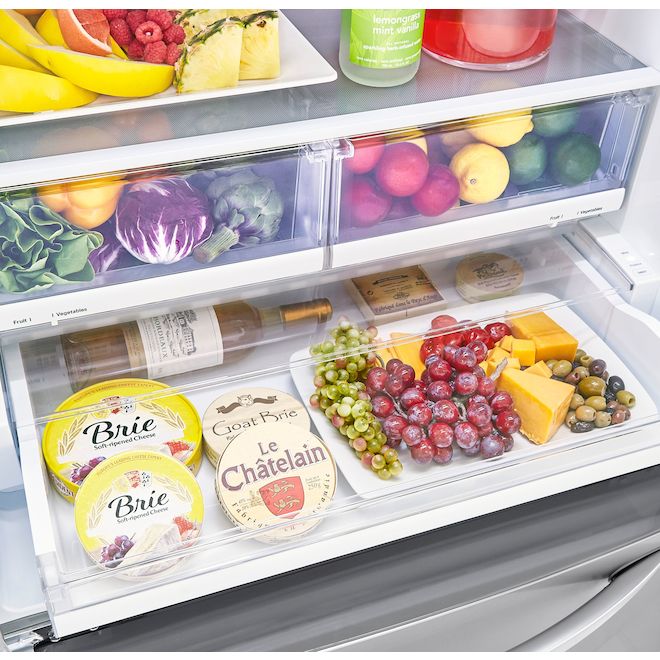 LG 33-in Instaview LRFVS2503S 25.1-cu ft Door-in-Door French Door Bottom Freezer Refrigerator