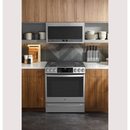 GE Profile PC2S930YPFS 30" Slide-In Smart Dual Fuel Range – True Convection – No Preheat Air Fry – Fingerprint Resistant Stainless Steel