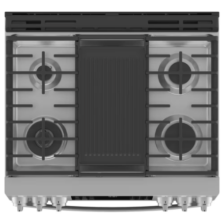 GE Profile PC2S930YPFS 30" Slide-In Smart Dual Fuel Range – True Convection – No Preheat Air Fry – Fingerprint Resistant Stainless Steel