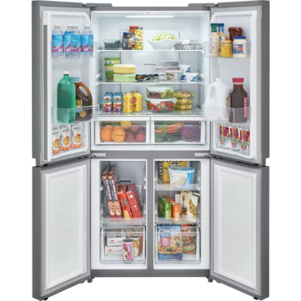 Frigidaire FRQG1721AV 33-inch W 17.4 Cu. Ft. 4 Door Refrigerator in Brushed Steel, Counter Depth