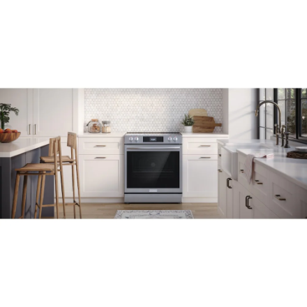 Frigidaire Gallery GCFE306CBF Slide-In Electric Range with 5 Element Cooktop Air Fry and no Pre-heat oven in Smudge-Proof Stainless 