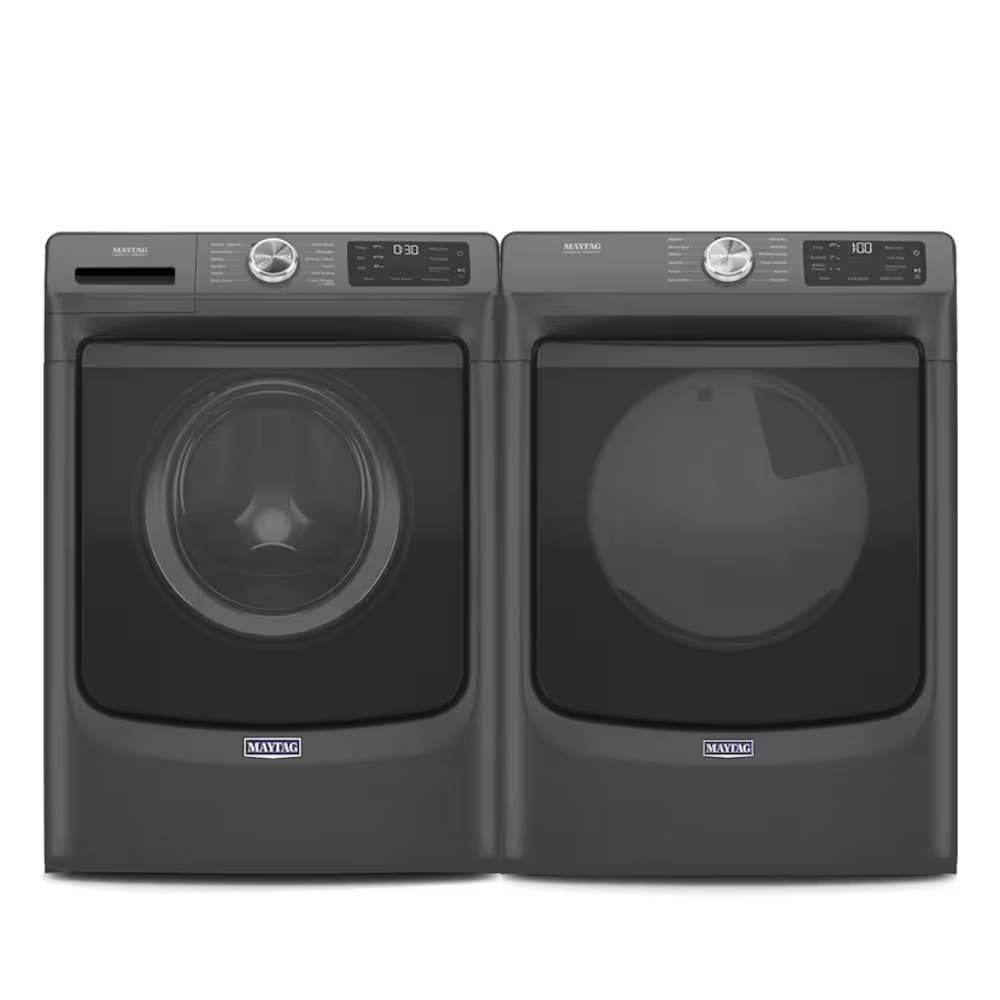 Maytag Front Load Washer & Electric Dryer Set with Steam & Extra Power – 5.0 cu. ft. Washer + 7.3 cu. ft. Dryer – Black  Models: MHW6630MBK (Washer) & YMED6630MBK (Dryer)