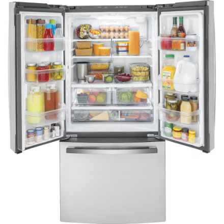 GE  GWE19JYLFS  33-inch 18.6 cu.ft. French Door, Fingerprint Resistant Refrigerator Counter Depth in Stainless Steel