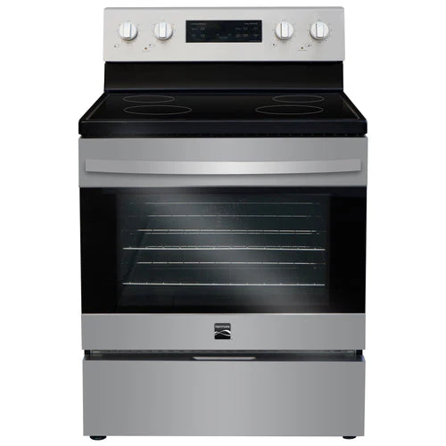 Kenmore KKFTR4.8-RearAFC-SS 30 in. 5 cu ft. Stainless Steel Freestanding Electric 4 Burner True Convection Range with Airfry