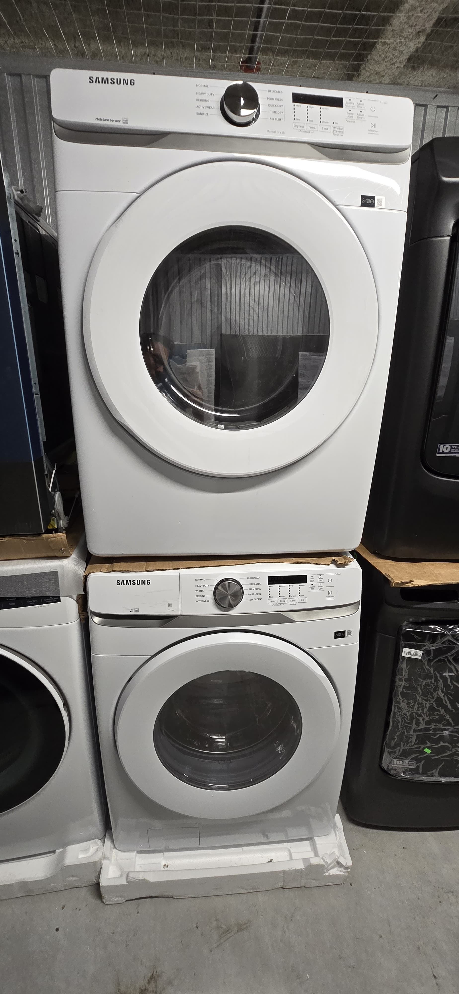 Samsung 5.2 Cu. Ft. Front Load Washer & 7.5 Cu. Ft. Electric Dryer Set – White Model # WF45T6000AW/A5 & DVE45T6005W/AC