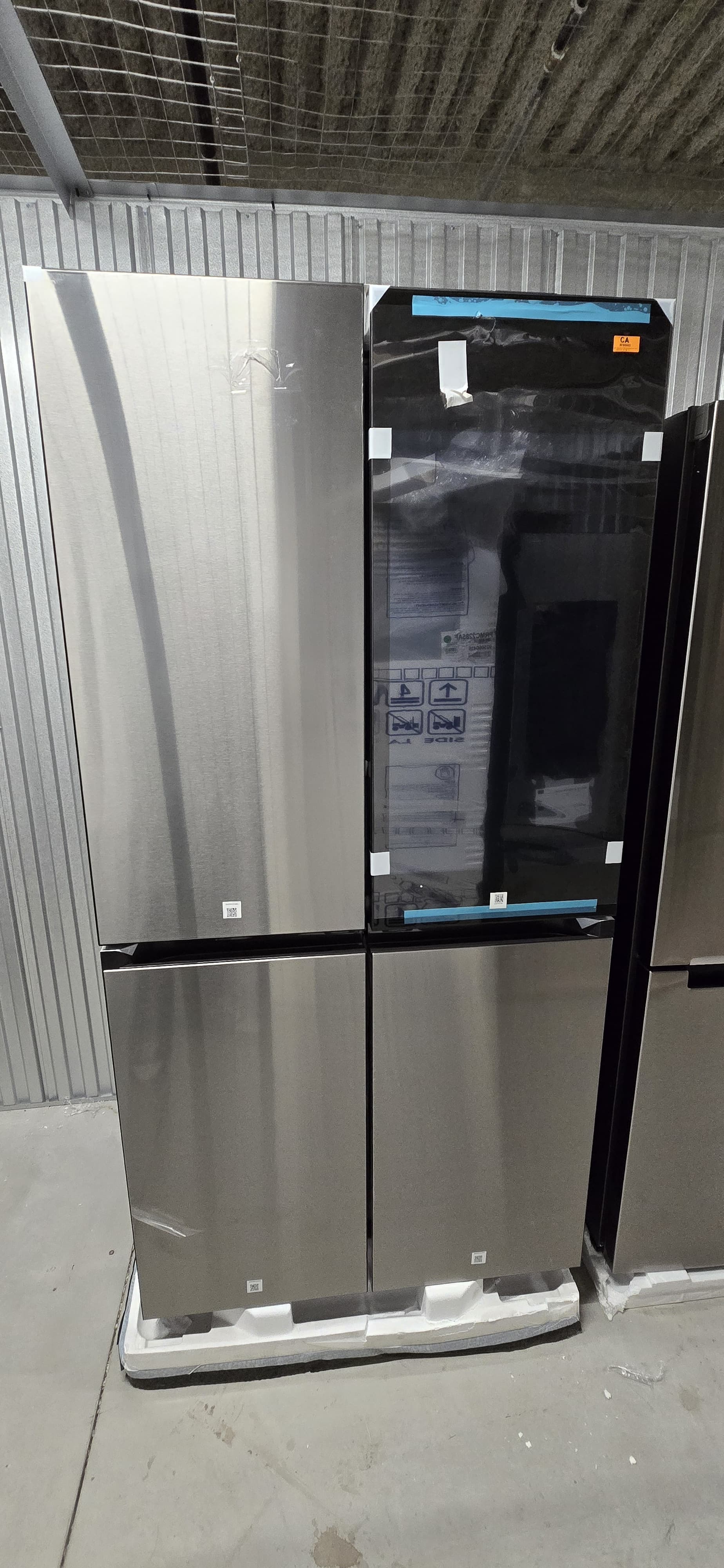 Samsung RF23DB9900QDAC 36" 22.5 Cu. Ft. Bespoke Counter-Depth 4-Door Flex™ with AI Family Hub+™ Refrigerator - Stainless Steel 