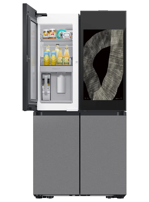 Samsung RF23DB9900QDAC 36" 22.5 Cu. Ft. Bespoke Counter-Depth 4-Door Flex™ with AI Family Hub+™ Refrigerator - Stainless Steel 