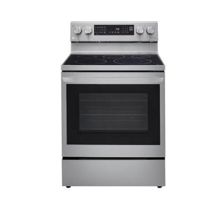 LG 30 " LREL6325F Freestanding Electric Glass-Ceramic Top Range with InstaView and Air Fryer Oven in Smudge Resistant Stainless Steel