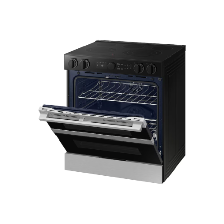 Samsung NSE6DG8550SR BESPOKE Slide in Double Oven Electric Range with True Convection and Air Fry in Stainless Steel Model 