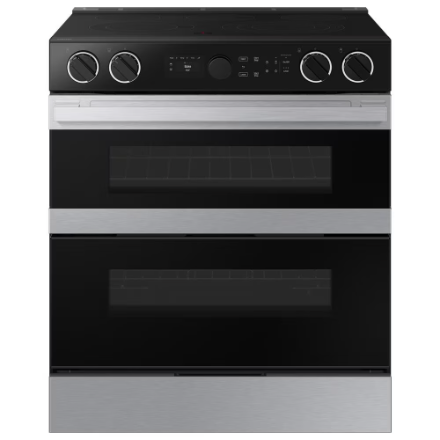 Samsung NSE6DG8550SR BESPOKE Slide in Double Oven Electric Range with True Convection and Air Fry in Stainless Steel Model