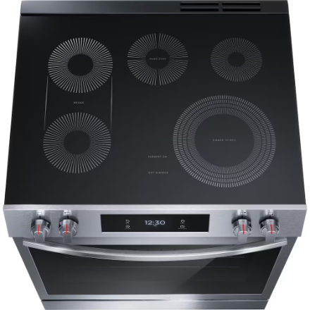 Frigidaire Gallery GCFE306CBF Slide-In Electric Range with 5 Element Cooktop Air Fry and no Pre-heat oven in Smudge-Proof Stainless 
