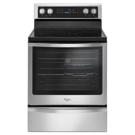 Whirlpool YWFE745H0FS Electric Range with AquaLift Self-Cleaning Technology and True Convection Oven in Stainless Steel Model