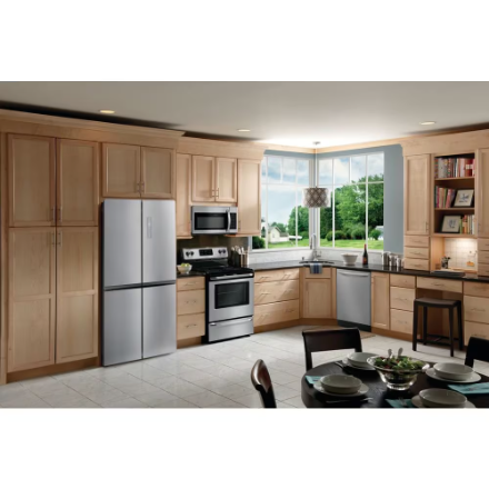 Frigidaire FRQG1721AV 33-inch W 17.4 Cu. Ft. 4 Door Refrigerator in Brushed Steel, Counter Depth