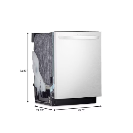 LG LDTS5552S 24-inch Top Control Smart Dishwasher in Fingerprint Resistant Stainless Steel with Stainless Steel Tub, 3rd Rack and QuadWash StCleaning, 46 dBA, ENERGY STAR® 