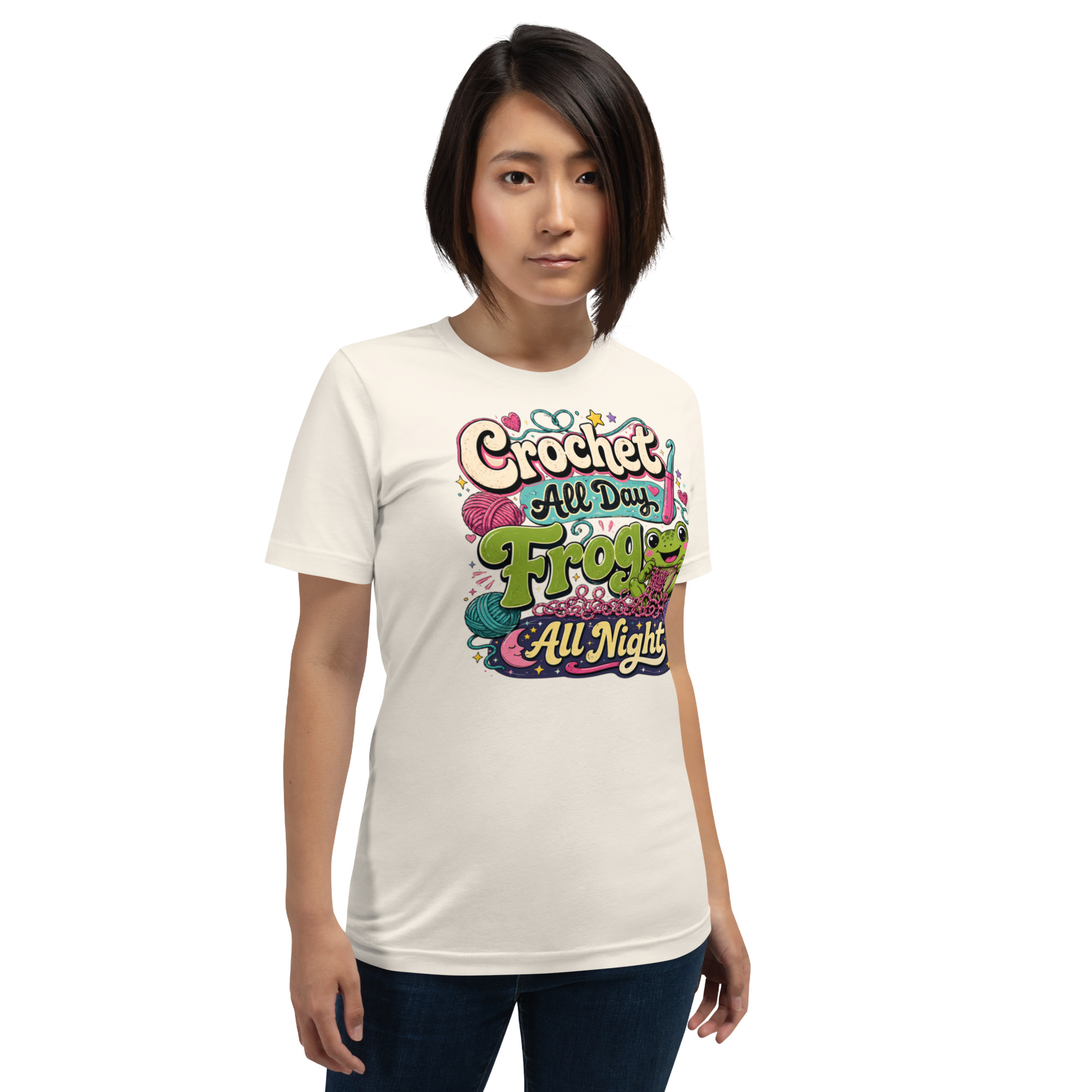 Crochet All Day, Frog All Night Tee