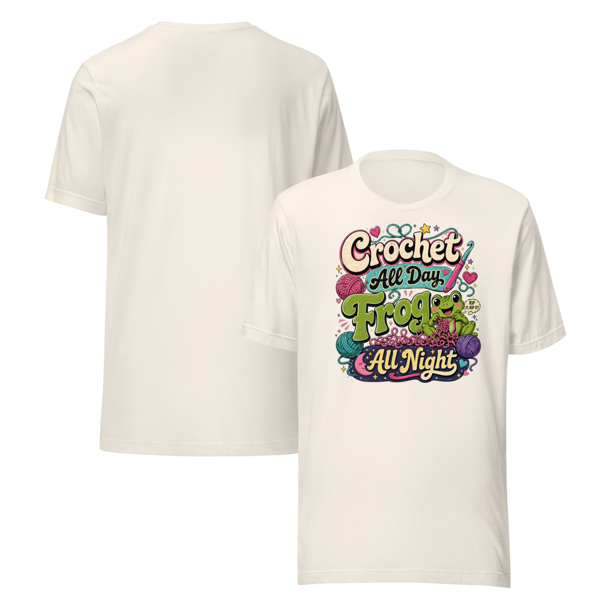 Crochet All Day, Frog All Night Tee