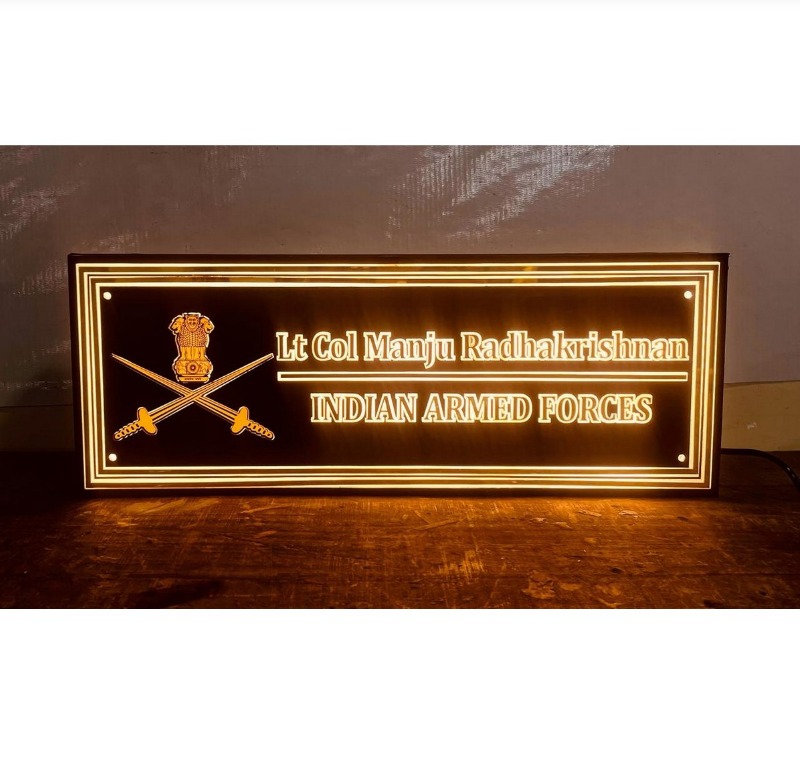 Unique Design Armed Forces Acrylic Led Name Plate