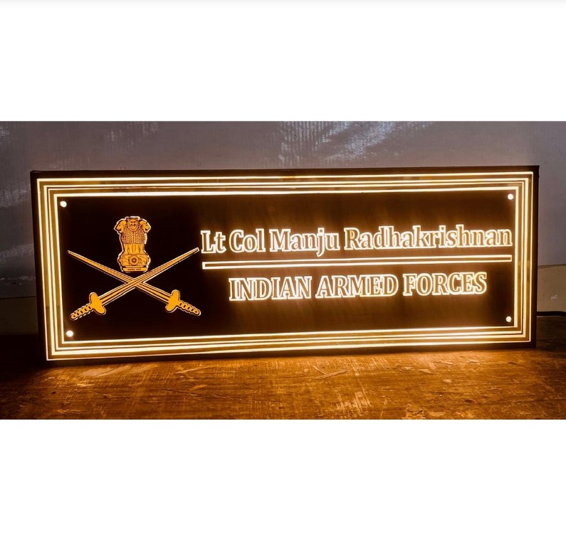 Unique Design Armed Forces Acrylic Led Name Plate