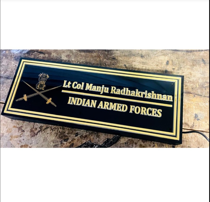 Unique Design Armed Forces Acrylic Led Name Plate