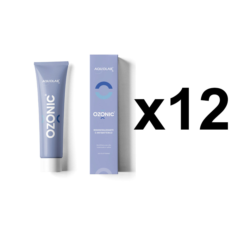 pack 12 AQUOLAB OZONIC: the professional toothpaste with ozonized oil and sage