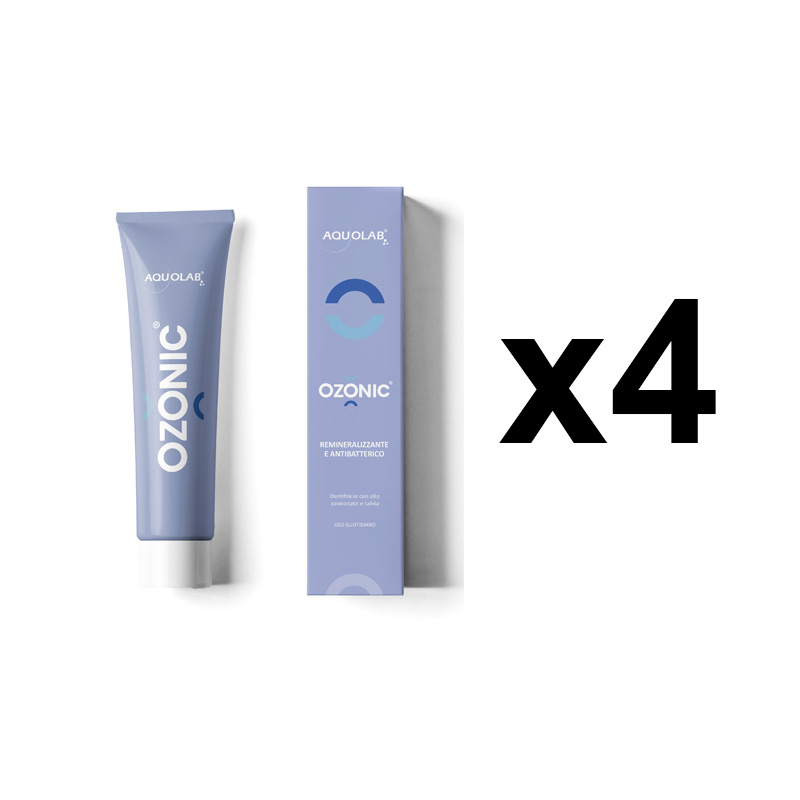 Pack 4  AQUOLAB OZONIC: the professional toothpaste with ozonized oil and sage