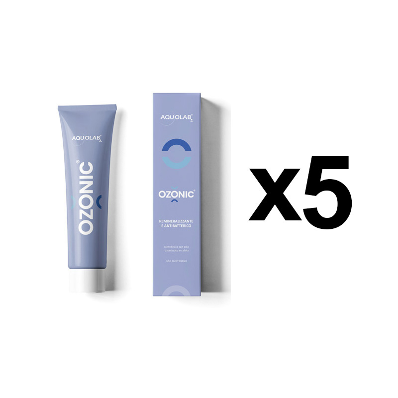 Lot 5 AQUOLAB OZONIC : le dentifrice professionnel haut de gamme à l'huile ozonisée et à la sauge