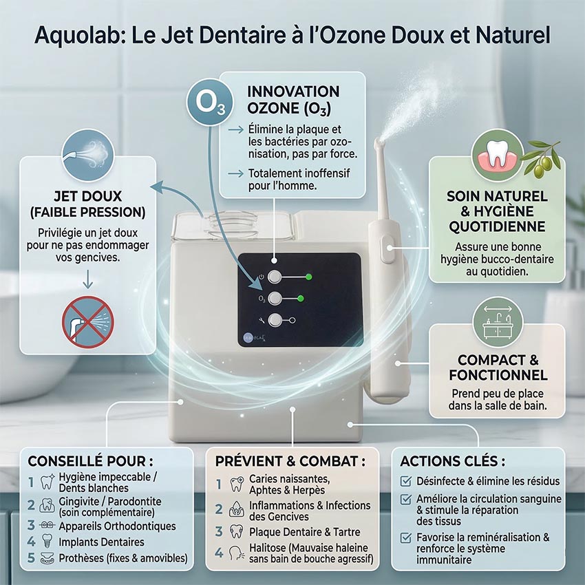 AQUOLAB Hydropulseur / jet dentaire recommandé par les dentistes